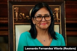 Дельси Родригес на церемонии принесения присяги в качестве временного президента Венесуэлы в Национальной ассамблее. Каракас, 5 января 2026 года