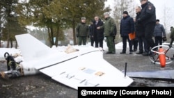 Расейскі бесьпілётнік тыпу «Гербера» на вучэньнях у Беларусі, архіўнае фота