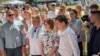Președinții Maia Sandu și Nicușor Dan într-o fotografie postată de TV One Moldova de la Festivalul Zemii, din Sipoteni, Călărași 