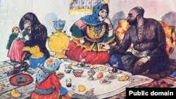 Köp aýallylygy şekillendirýän surat.