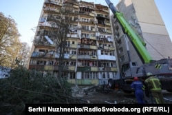 Дом в Соломенской районе Киева, где в результате российского удара было больше всего погибших