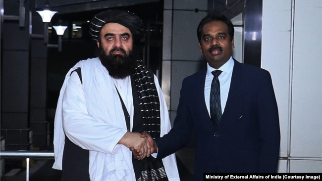 The Taliban foreign minister arriving in India on October 10