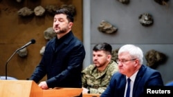 Владимир Зеленский во время визита в Гаагу