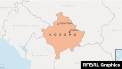 Илустрација: мапа на Косово. 