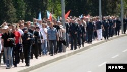 Sa jednog od ranijih protesta u Crnoj Gori povodom 1. maja, foto: Savo Prelević