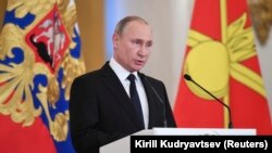 Presidenti rus, Vladimir Putin, gjatë ceremonisë së ditës së sotme në Moskë, Rusi