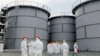 Tanks of contaminated water at the Fukushima nuclear power plant in March