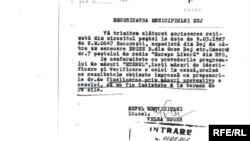 Document Strict Secret al Securității din România în care se face referire la Radio Europa Liberă, mai 1987.