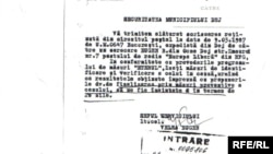 Document Strict Secret al Securității din România în care se face referire la Radio Europa Liberă, mai 1987.