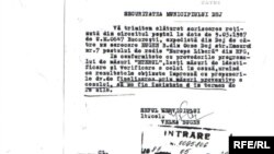 Document Strict Secret al Securității din România în care se face referire la Radio Europa Liberă, mai 1987.