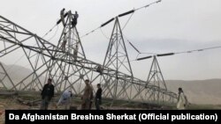 One of the pylons recently downed in Afghanistan's Baghlan Province