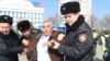 Kazakhstan - Almaty. Police detaining protesting people. 1 March 2020