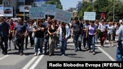 Протест на новинарите во Скопје.