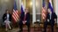 Встреча Дональда Трампа и Владимира Путина в Хельсинки 16 июля 2018 года. Слева переводчица Марина Гросс