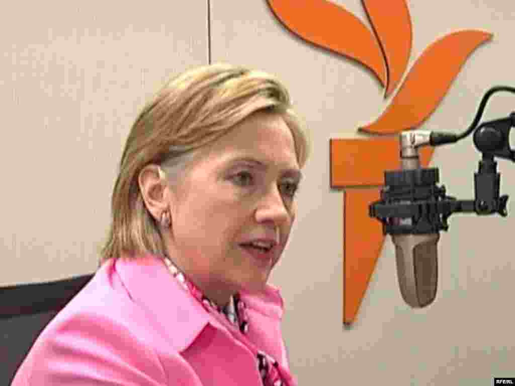 Mrs. Clinton during her interview to Radio Free Afghanistan.