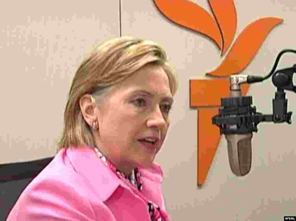 Mrs. Clinton during her interview to Radio Free Afghanistan. 