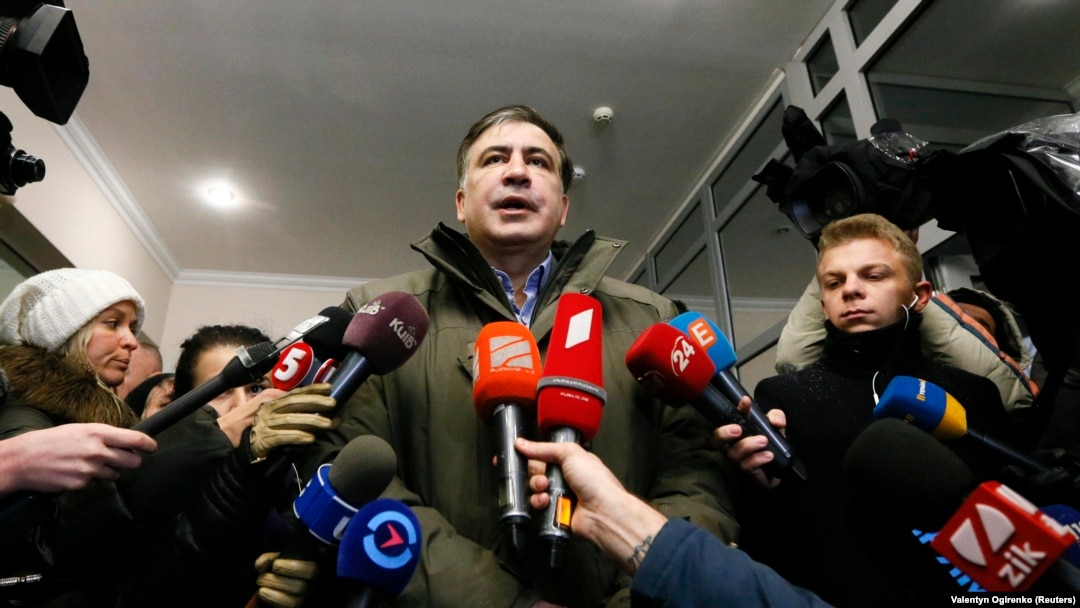 Михаил Саакашвили после посещения Генеральной прокуратуры