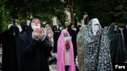 Eid al-Fitr prayers at Tehran University, May 23, 2020. 