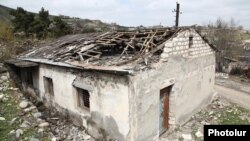 Nagorno-Karabakh - A house in Talish village damaged by Azerbaijani shelling, 6Apr2016.