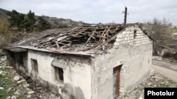 Nagorno-Karabakh - A house in Talish village damaged by Azerbaijani shelling, 6Apr2016.