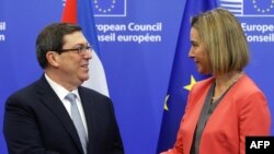 Shefja e BE-së për politikë të jashtme, Federica Mogherini dhe kryediplomati i Kubës, Bruno Rodriguez Parrilla 