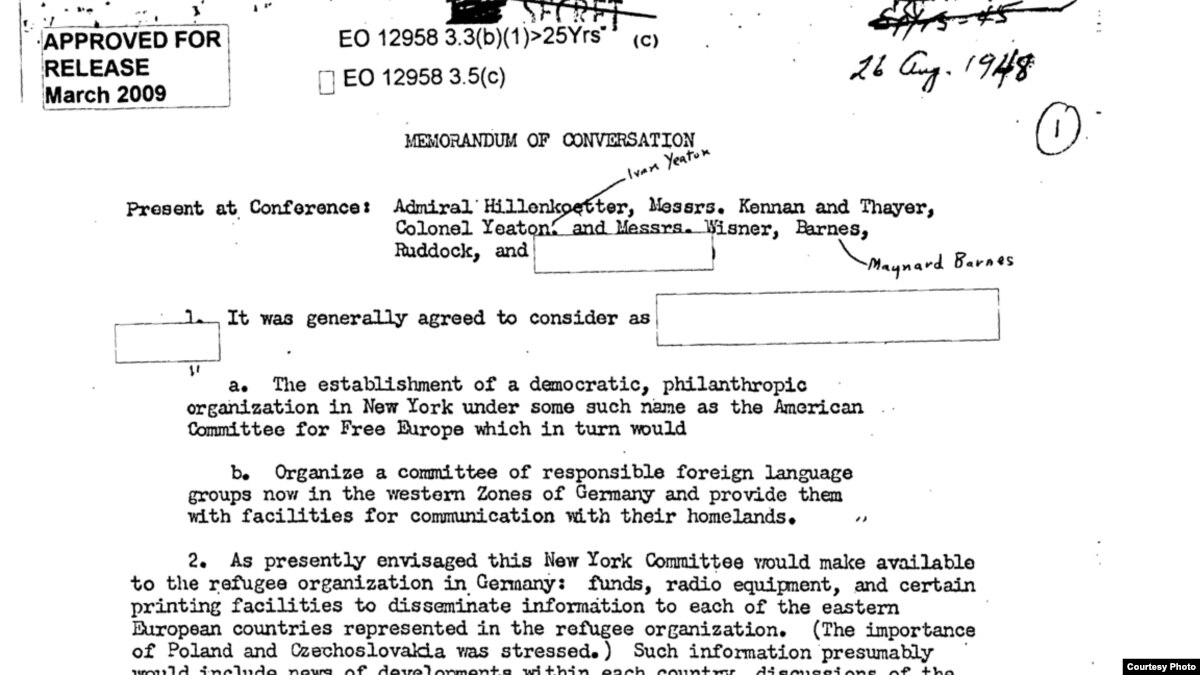 Declassified U.S. Government Documents About RFE, RL Posted Online