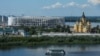 A general view shows the stadium under construction in Nizhny Novgorod in July 12.