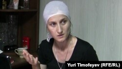 Daghestani lawyer Sapiyat Magomedova in June 2010, shortly after she was beaten and detained by police officers.