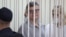 Viktar Babaryka appears in court in Minsk in July 2021.