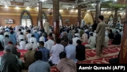 Worshippers gathers for the Friday Prayers at Islamabad's Red Mosque on April 17.