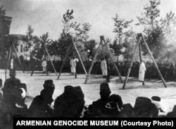 Armenians being hanged in Constantinople in June 1915