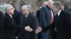 Armenia - President Serzh Sarkisian (L) and Prime Minister Karen Karapetian shake hands before an official ceremony at the Yerablur military cemetery in Yerevan, 28 January 2018.