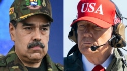 TOPSHOT - (COMBO) This combination of file pictures created on January 3, 2026 shows
Venezuela's President Nicolas Maduro (L) holding Venezuelan independence hero Simon Bolivar's 'Sword of Peru' during a military ceremony in Fuerte Tiuna, Caracas on Novem