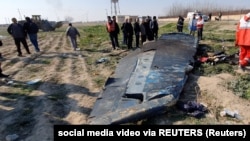 Debris of Flight 752, which was shot down in January 2020, on the outskirts of Tehran