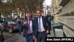 Milan Bandić i njegov suoptuženik Ivica Lovrić nakon oslobađajuće presude na sudu u Zagrebu