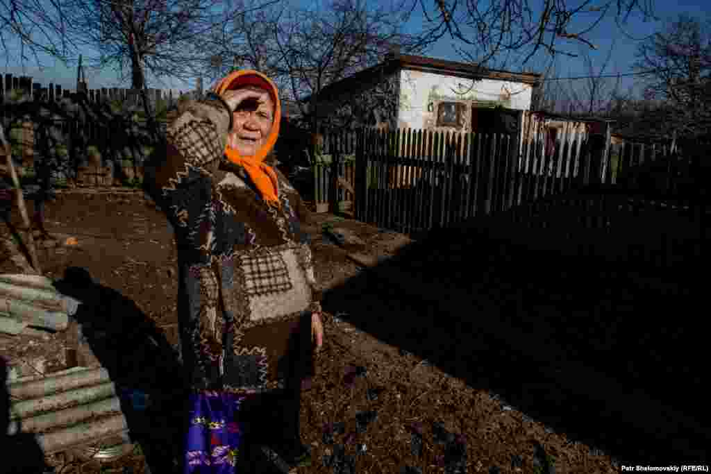 Maria Andreevna, 75, lives in the village of Zaysteve, which is split between Ukrainian government troops and Russia-backed separatists. The closure of a checkpoint has prevented her from traveling to Artemivsk to pick up her pension. 