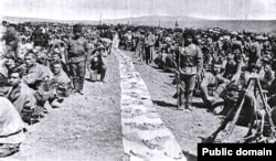 Troops of the 4th Armenian Battalion serving with the Imperial Russian Army, pictured in 1914