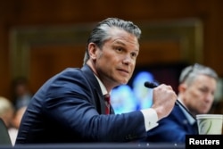 US Defense Secretary Pete Hegseth testifies during a Senate Appropriations Committee hearing in Washington on July 21.