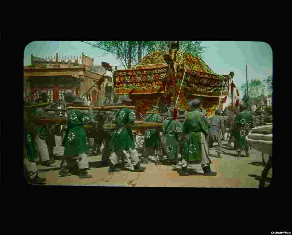 A funeral procession in Peking, China