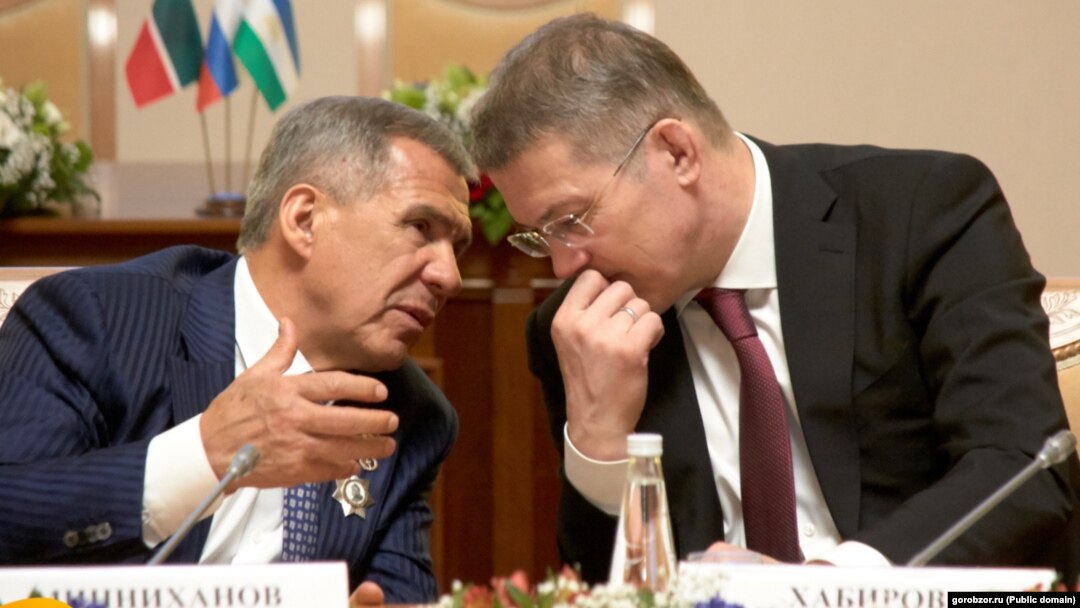 Президент Татарстана Рустам Минниханов, глава Башкортостана Радий Хабиров