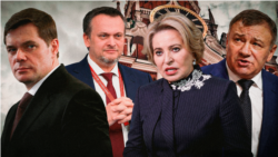 Миллиардер Алексей Мордашов, министр транспорта Андрей Никитин, глава Совета Федерации Валентина Матвиенко,  миллиардер Аркадий Ротенберг (коллаж)