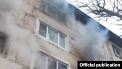 Дом в Жанатасе в Жамбылской области, где произошел пожар, 19 февраля 2021 года.