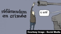 Карикатура французcкого журнала Charlie Hebdo на крымский «референдум» в марте 2014 года