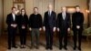 From left to right: Swedish PM Ulf Kristersson, Icelandic PM Katrin Jakobsdottir, Ukrainian President Volodymyr Zelenskiy, Norwegian PM Jonas Gahr Store, Finnish President Sauli Niinisto, and Danish PM Mette Frederiksen pose for a picture in Oslo on December 13.
