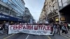 Studenti koji blokiraju fakultete kreću se ka trgu Slavija u Beogradu gde je planiran protest, 22.12.2024. 