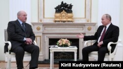 Բելառուսի և Ռուսաստանի նախագահներ Ալեքսանդր Լուկաշենկոն և Վլադիմիր Պուտինը հանդիպում են Կրեմլում, Մոսկվա, 29-ը դեկտեմբերի, 2018թ.