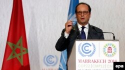 Франсуа Олланд виступає на всесвітній конференції щодо кліматичних змін, Марракеш, Марокко, 15 листопада 2016 року