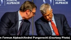 Српскиот претседател Александар Вучиќ и неговиот косовски колега Хашим Тачи