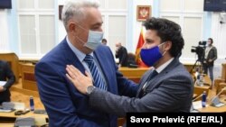 Premijer i vicepremijer Crne Gore, Zdravko Krivokapić i Dritan Abazović, u Podgorici 23. novembra 2020.