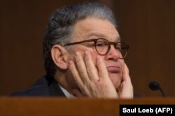 U.S. Senator Al Franken at the judiciary committee hearing on October 31.